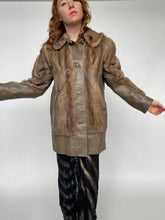 Load image into Gallery viewer, 1960s Fur Coat Mod Leather + Mink Plush S / XS