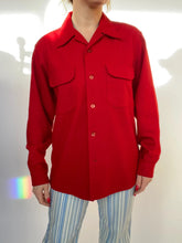 Load image into Gallery viewer, 1970s Pendleton Shirt Red Wool Button Up M