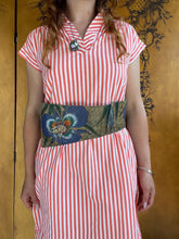 Load image into Gallery viewer, 1980s Leather Belt Jane Yoo Hand Painted Waist Cinch Floral