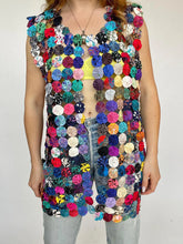 Load image into Gallery viewer, 1970s Vest Top Yo-Yo Quilt Art to Wear Handmade Patchwork