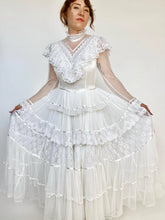 Load image into Gallery viewer, 1970s Gunne Sax Dress Romantic Renaissance Bridal Collection Lace Prairie Gown 9
