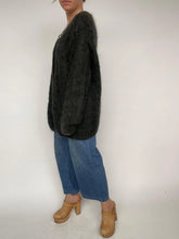Load image into Gallery viewer, 1980s Sweater Chunky Mohair Knit Oversized Cardigan Benetton M
