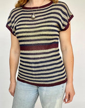 Load image into Gallery viewer, 1970s Sweater Top Stripped Knit Bill Haire Friedricks Sport Rayon Knit M