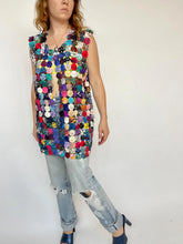 Load image into Gallery viewer, 1970s Vest Top Yo-Yo Quilt Art to Wear Handmade Patchwork
