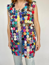 Load image into Gallery viewer, 1970s Vest Top Yo-Yo Quilt Art to Wear Handmade Patchwork
