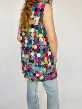 Load image into Gallery viewer, 1970s Vest Top Yo-Yo Quilt Art to Wear Handmade Patchwork