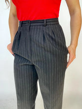 Load image into Gallery viewer, 1980s Pants Anne Klein High Waist Wool Pin Stripes S/M