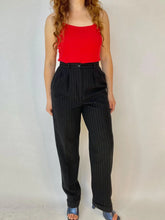 Load image into Gallery viewer, 1980s Pants Anne Klein High Waist Wool Pin Stripes S/M
