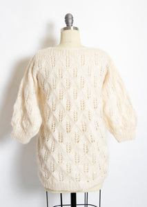 1980s Sweater Wool Mohair Chunky Knit S