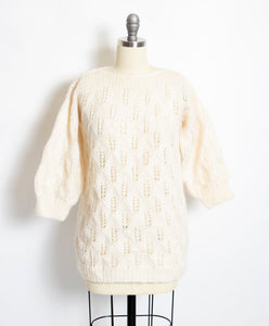 1980s Sweater Wool Mohair Chunky Knit S
