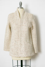 Load image into Gallery viewer, 1980s Sweater Wool Mohair Knit Striped Chunky Cardigan S
