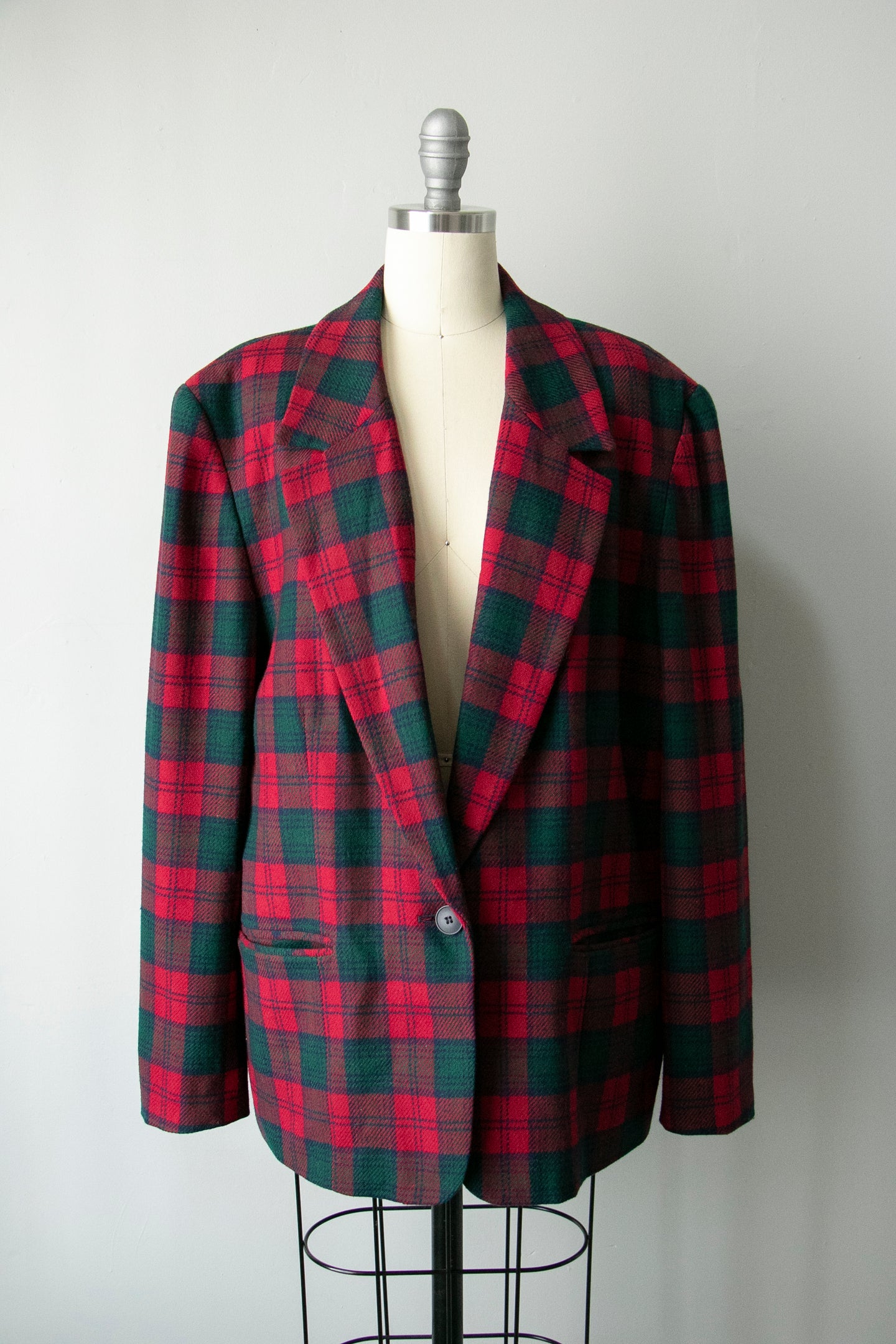 1990s Blazer Jacket Pendleton Plaid Wool XL