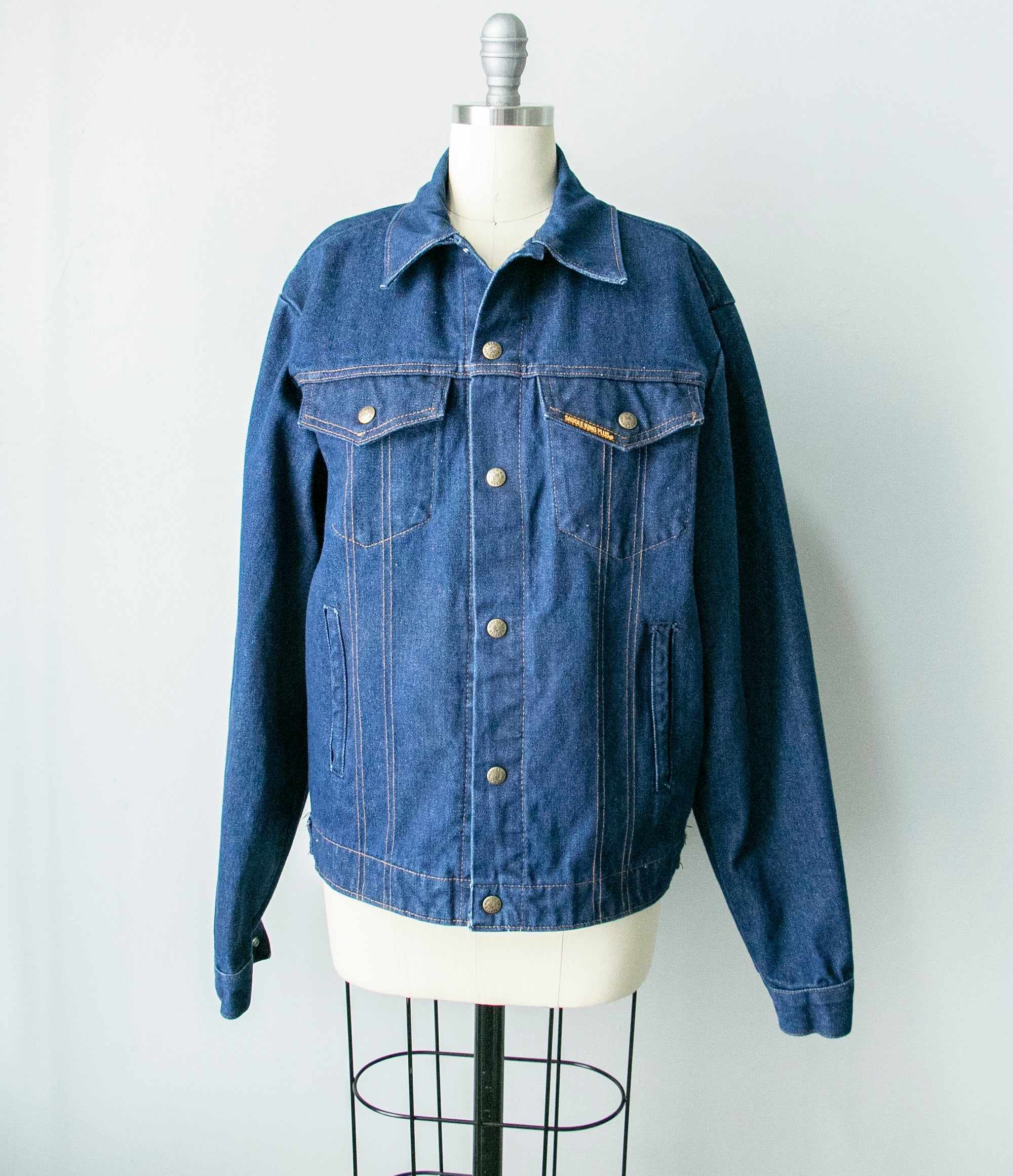 1980s Denim Jacket Saddle King Blue Jean M 38 1980s Denim Jacket Saddle King Blue Jean M 38