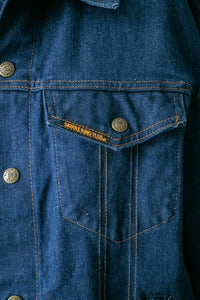 1980s Denim Jacket Saddle King Blue Jean M 38"