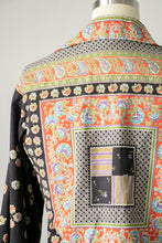 Load image into Gallery viewer, 1970s Blouse Metallic Printed Cotton Top S