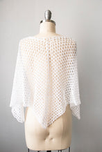 Load image into Gallery viewer, 1990s Poncho White Cotton Granny Crochet Top