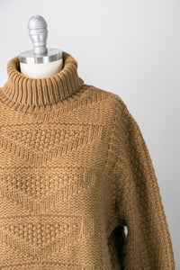1970s Sweater Wool Knit Turtleneck M
