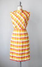 Load image into Gallery viewer, 1960s Dress Autumnal Raw Silk Plaid S