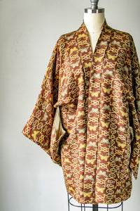 1950s Haori Rayon Crepe Butterfly Lounge Robe
