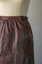 Load image into Gallery viewer, 1980s Skirt Brown Leather High Waist S