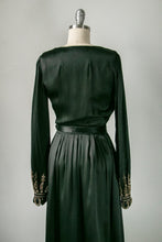 Load image into Gallery viewer, 1930s Dress Black Silk Beaded XS
