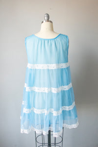 1960s Sheer Lingerie Slip Chiffon Nightgown  S