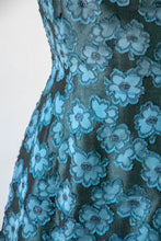 Load image into Gallery viewer, 1950s Dress Metallic Blue Wiggle M