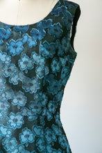 Load image into Gallery viewer, 1950s Dress Metallic Blue Wiggle M
