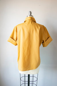 1960s Blouse Short Sleeve Top M