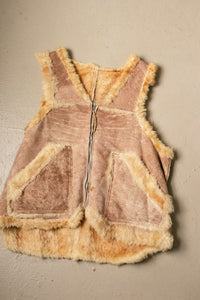 1970s Shearling Fur Vest Suede M