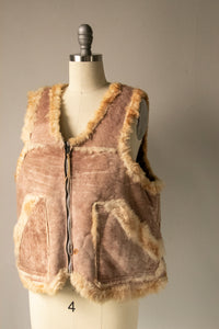 1970s Shearling Fur Vest Suede M