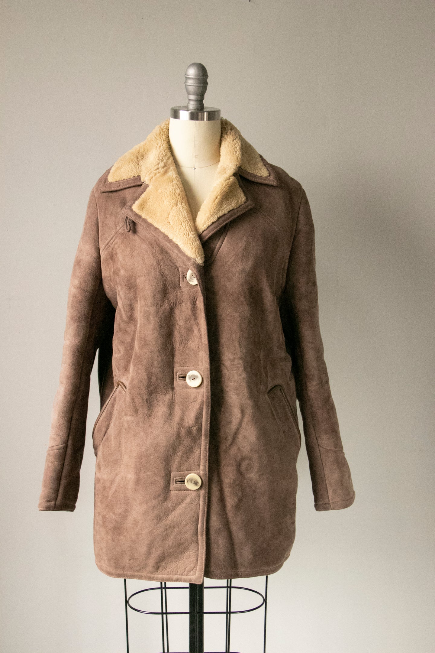 1970s Coat Shearling Suede M