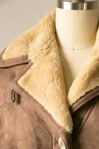 1970s Coat Shearling Suede M