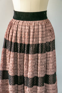 1950s Full Skirt Taffeta Ribbons S