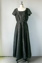 Load image into Gallery viewer, 1950s Dress Black Gold Organza Gown XL/L