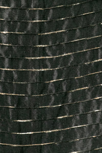 1950s Dress Black Gold Organza Gown XL/L