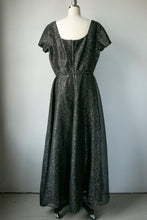 Load image into Gallery viewer, 1950s Dress Black Gold Organza Gown XL/L