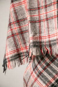 1960s Wool Skirt Scarf Set Plaid XS
