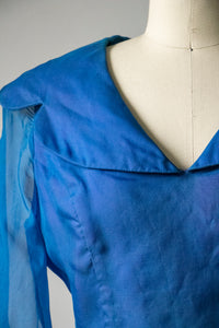 1960s Dress Silk Chiffon Maxi Gown M