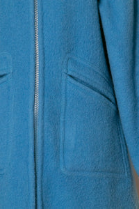 1970s Parka Coat Hooded Wool Long S