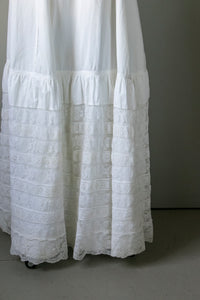 Antique Skirt Edwardian Cotton Lace Petticoat XS