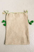 Load image into Gallery viewer, 1940s Purse Embroidered Linen Drawstring Bag