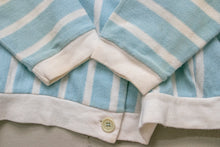 Load image into Gallery viewer, 1950s Knit Cardigan Striped Cotton Top S