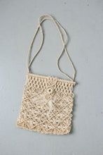Load image into Gallery viewer, 1970s Tote Bag Macrame Crochet Hippie Boho Purse