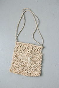 1970s Tote Bag Macrame Crochet Hippie Boho Purse