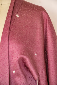 1950s Haori Burgundy Printed Japanese Robe