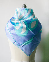 Load image into Gallery viewer, Silk Scarf Burmel Deadstock Blue Square