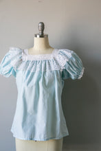 Load image into Gallery viewer, 1970s Blouse Cotton Peasant Boho Calico M
