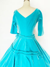 Load image into Gallery viewer, 1950s Dress Velvet Full Circle Skirt S