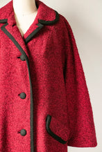 Load image into Gallery viewer, 1960s Coat Raspberry Wool Boucle S